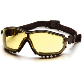 V2g® Safety Glasses Amber Anti-Fog Lens Black Strap/Temples
