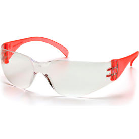 Intruder™ Safety Glasses Clear Lens  Red Temples