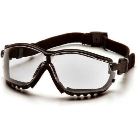 Pyramex Safety Products GB1810ST V2g® Safety Glasses Clear Anti-Fog Lens , Black Strap/Temples image.