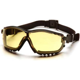 Pyramex Safety Products GB1830ST V2g® Safety Glasses Amber Anti-Fog Lens , Black Strap/Temples image.