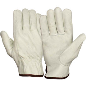 Pyramex Safety Products GL2001KM Value Cow Leather Driver Gloves with Keystone Thumb, Size Medium image.