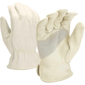 Pyramex Safety Products GL2005KM Grain Cowhide Driver Gloves with Split Palm Patch, Size Medium image.