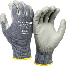 Pyramex Safety Products GL401L Polyurethane Dipped Latex Gloves with Nylon Lining, GL401 Series, Size Large image.