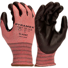 Pyramex® Cut Resistant Gloves Polyurethane Coated ANSI A6 L Red