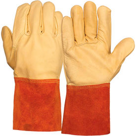 Pyramex Safety Products GL6001WM Grain + Split Cowhide Leather Welding Glove, Size Medium image.