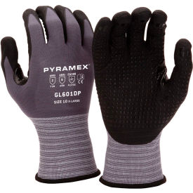 Pyramex Safety Products GL601DPL Micro-Foam Nitrile Gloves with Dotted Palms - Large image.