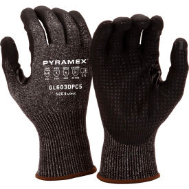 Pyramex Safety Products GL603DPC5L Nitrile Gloves, A4 Dots Thumb Crotch, Size Large image.