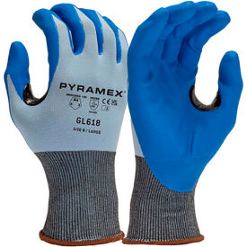 Pyramex® Cut Resistant Gloves Micro Foam Nitrile Coated ANSI A1 L Blue