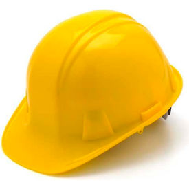 Pyramex Safety Products HP14130 Yellow Cap Style 4 Point Ratchet Suspension Hard Hat image.