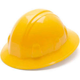 Pyramex Safety Products HP24130 Yellow Full Brim Style 4 Point Ratchet Suspension Hard Hat image.