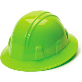 Pyramex Safety Products HP24131 SL Series Full Brim Hard Hat, Hi-Vis Green 4-Point Ratchet Suspension image.