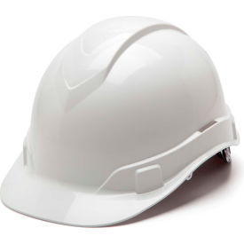 Ridgeline Cap Style Hard Hat, White, 4-Point Ratchet Suspension - Pkg Qty 16