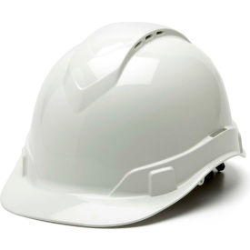 Pyramex Safety Products HP44110V Ridgeline Vented Cap Style Hard Hat, White, 4-Point Ratchet Suspension image.