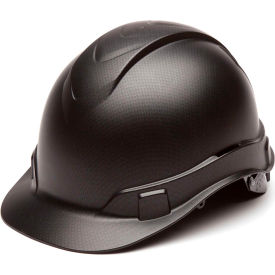 Pyramex Safety Products HP44117 Ridgeline Cap Style Hard Hat, Matte Black Graphite Pattern, 4-Point Ratchet Suspension image.