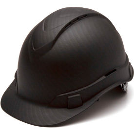 Pyramex Safety Products HP44117V Ridgeline Cap Style Vented Hard Hat, Matte Black Graphite Pattern, 4-Point Ratchet Suspension image.