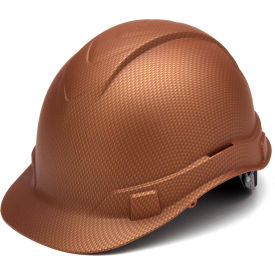 Pyramex Safety Products HP44118 Ridgeline Cap Style Hard Hat, Matte Copper Pattern, 4-Point Ratchet Suspension image.