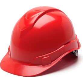 Pyramex Safety Products HP44120 Ridgeline Cap Style Hard Hat, Red, 4-Point Ratchet Suspension image.