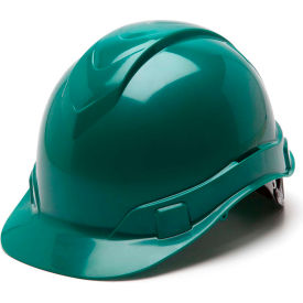 Pyramex Safety Products HP44135 Ridgeline Cap Style Hard Hat, Green, 4-Point Ratchet Suspension image.