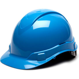 Pyramex Safety Products HP44162 Ridgeline Cap Style Hard Hat, Light Blue, 4-Point Ratchet Suspension image.
