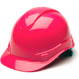 Pyramex Safety Products HP44170 Ridgeline Cap Style Hard Hat, Hi-Vis Pink, 4-Point Ratchet Suspension image.
