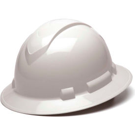 Pyramex Safety Products HP54110 Ridgeline Full Brim Hard Hat, White, 4-Point Ratchet Suspension image.