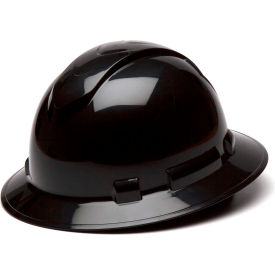 Pyramex Safety Products HP54111 Ridgeline Full Brim Hard Hat, Black, 4-Point Ratchet Suspension image.