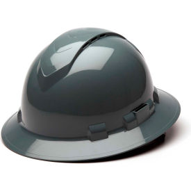 Pyramex Safety Products HP54113V Ridgeline Vented Full Brim Hard Hat, Slate Gray Pattern, 4-Point Ratchet Suspension image.