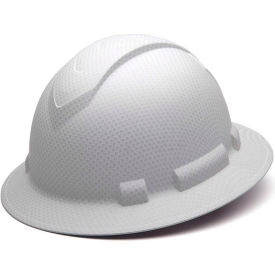 Pyramex Safety Products HP54116 Ridgeline Full Brim Hard Hat, Matte White Graphite Pattern, 4-Point Ratchet Suspension image.
