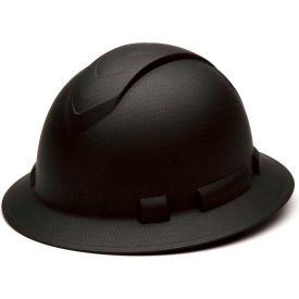 Pyramex Safety Products HP54117 Ridgeline Full Brim Hard Hat, Matte Black Graphite Pattern, 4-Point Ratchet Suspension image.