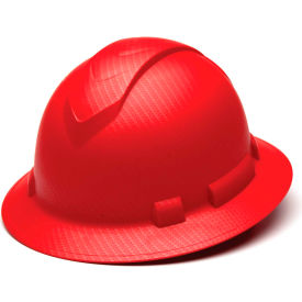 Pyramex Safety Products HP54121 Ridgeline Full Brim Hard Hat, Mate Red Pattern, 4-Point Ratchet Suspension image.