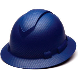 Pyramex Safety Products HP54122 Ridgeline Full Brim Hard Hat, Mate Blue Pattern, 4-Point Ratchet Suspension image.
