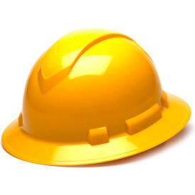 Pyramex Safety Products HP54130 Ridgeline Full Brim Hard Hat, Yellow, Full Brim 4-Point Ratchet Suspension image.