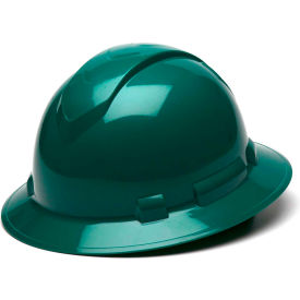Pyramex Safety Products HP54135 Ridgeline Full Brim Hard Hat, Green, Full Brim 4-Point Ratchet Suspension image.