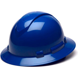 Ridgeline Full Brim Hard Hat, Blue, Full Brim 4-Point Ratchet Suspension - Pkg Qty 12
