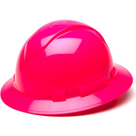 Pyramex Safety Products HP54170 Ridgeline Full Brim Hard Hat, Hi-Vis Pink, Full Brim 4-Point Ratchet Suspension image.