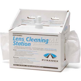 Pyramex Safety Products LCS10 Lens Cleaning Station, 8oz Cleaning Solution, 600 Tissues image.