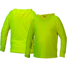 Pyramex® RLPH1NS Long Sleeve Pullover Hoodie with UV Protection L Hi-Vis Lime