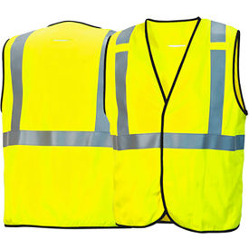 Pyramex® RVHL50FR Type R Class 2 Flame Resistant Vest L Hi-Vis Lime