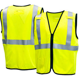 Pyramex® RVZ52FR Type R Class 2 Flame Resistant Vest L Hi-Vis Lime