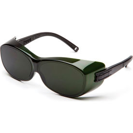 Pyramex® OTS® Safety Glasses Anti-Fog Shade 5.0 IR Green Lens/Black Frame