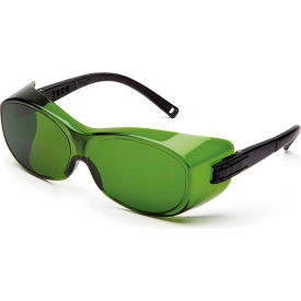 Pyramex® OTS® Safety Glasses Anti-Fog Shade 3.0 IR Green Lens/Black Frame