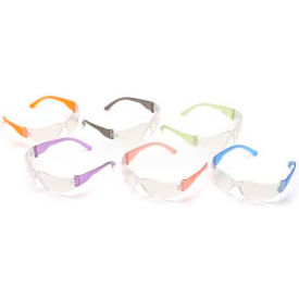 Pyramex Safety Products S4110SMP Intruder™ Safety Glasses Multi-Pack Clear Lens, Assorted Temple Colors, 12 Pairs/Dozen image.