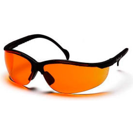 Pyramex Safety Products SB1840S Venture Ii® Safety Glasses Orange Lens , Black Frame image.