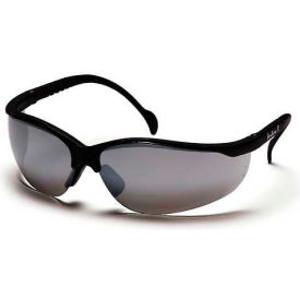 Pyramex Safety Products SB1870S Venture Ii® Safety Glasses Silver Mirror Lens , Black Frame image.