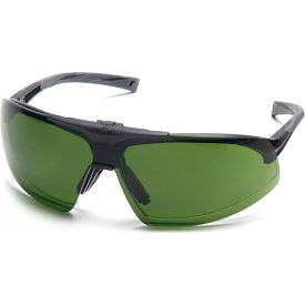 Pyramex® Onix® Plus Safety Glasses Anti-Fog Shade 3.0 IR Green Lens/Black Frame