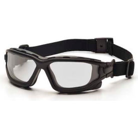 I-Force Safety Glasses Clear Anti-Fog Lens , Black Temples/Strap - Pkg Qty 12