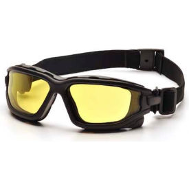 Pyramex Safety Products SB7030SDT I-Force™ Safety Glasses Amber Anti-Fog Lens , Black Temples/Strap image.