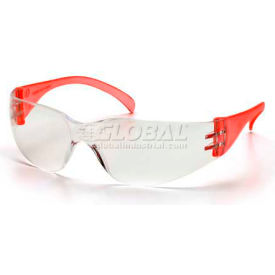 Pyramex Safety Products SR4110S Intruder™ Safety Glasses Clear Lens , Red Temples image.