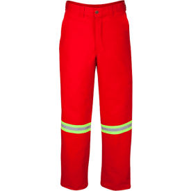 Big Bill Heavy Work Pants, Reflective Material, Flame Resistant, 33W x 30L, Red