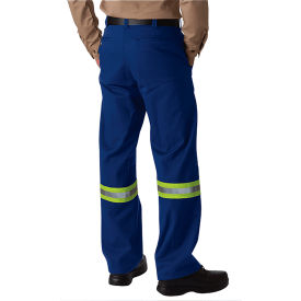 Big Bill Heavy Work Pants, Reflective Material, Flame Resistant, 56W x Unhemmed, Blue